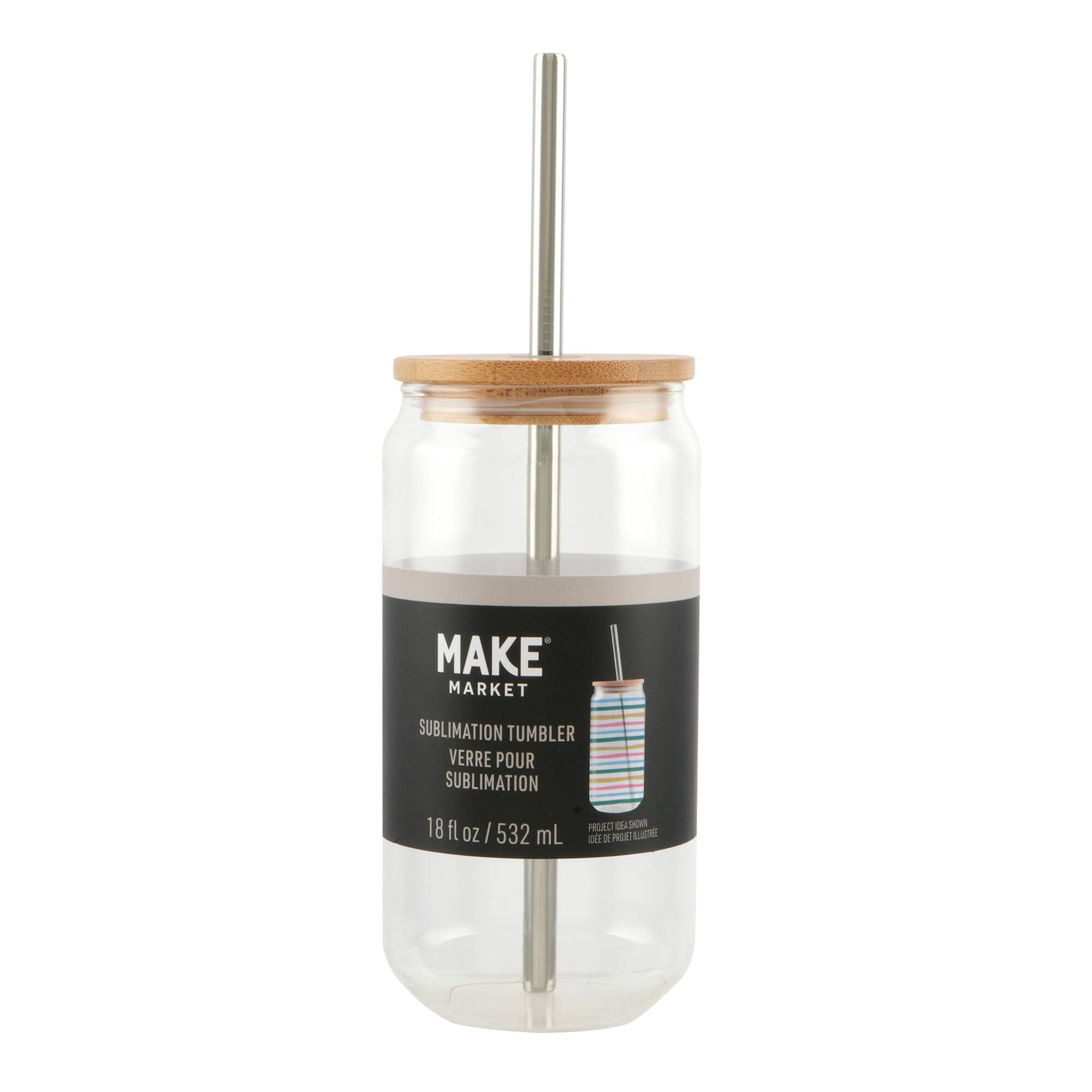 12 Pack: 18oz. Clear Glass Sublimation Tumbler by Make Market®